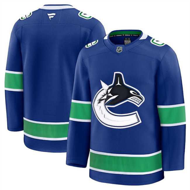 Men%27s Vancouver Canucks Custom Blue 2024-25 Home Stitched Hockey Jersey